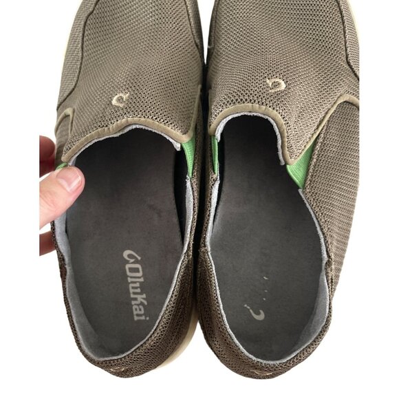 Olukai Nohea Mesh Slip On Grey/Lime Mesh Mens Casual 10188-13AP Men's US 9 EU 42 - Picture 8 of 9